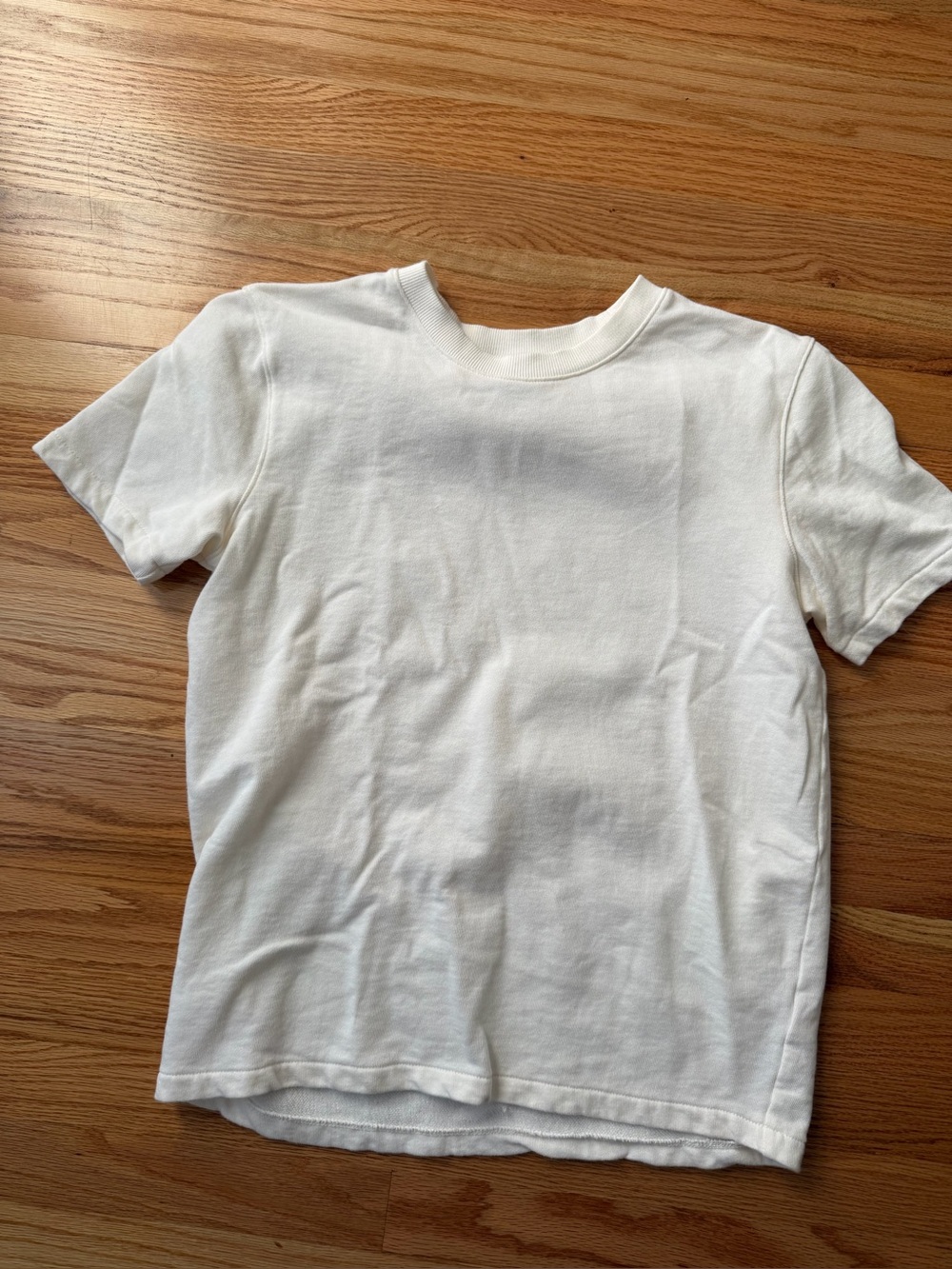 Old Navy Women’s White Terry Cloth Short Sleeve Sweatshirt S
